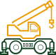 Yellow and green rigging crane icon Yellow and green rigging crane icon